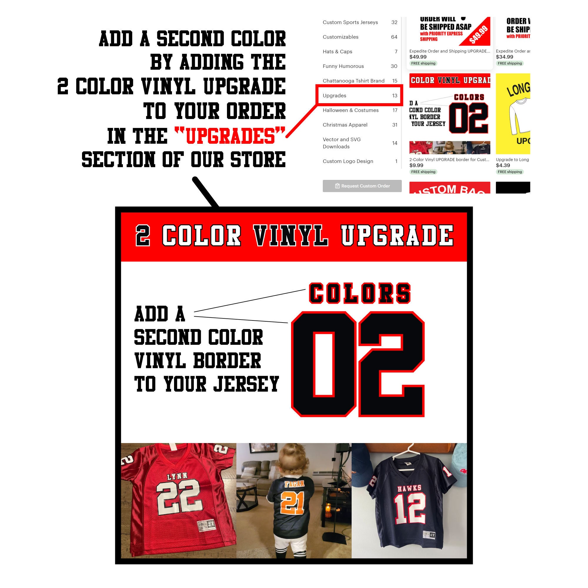 Custom Toddler Football Jersey: Personalized Team Name, Numbers, & Sleeves Numbered Sports Uniform, Baby Jerseys - Image 9