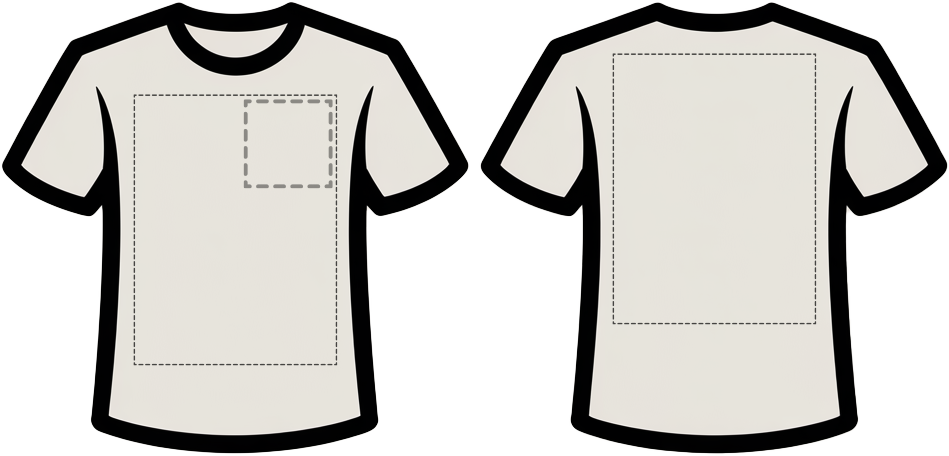 T-shirt print areas