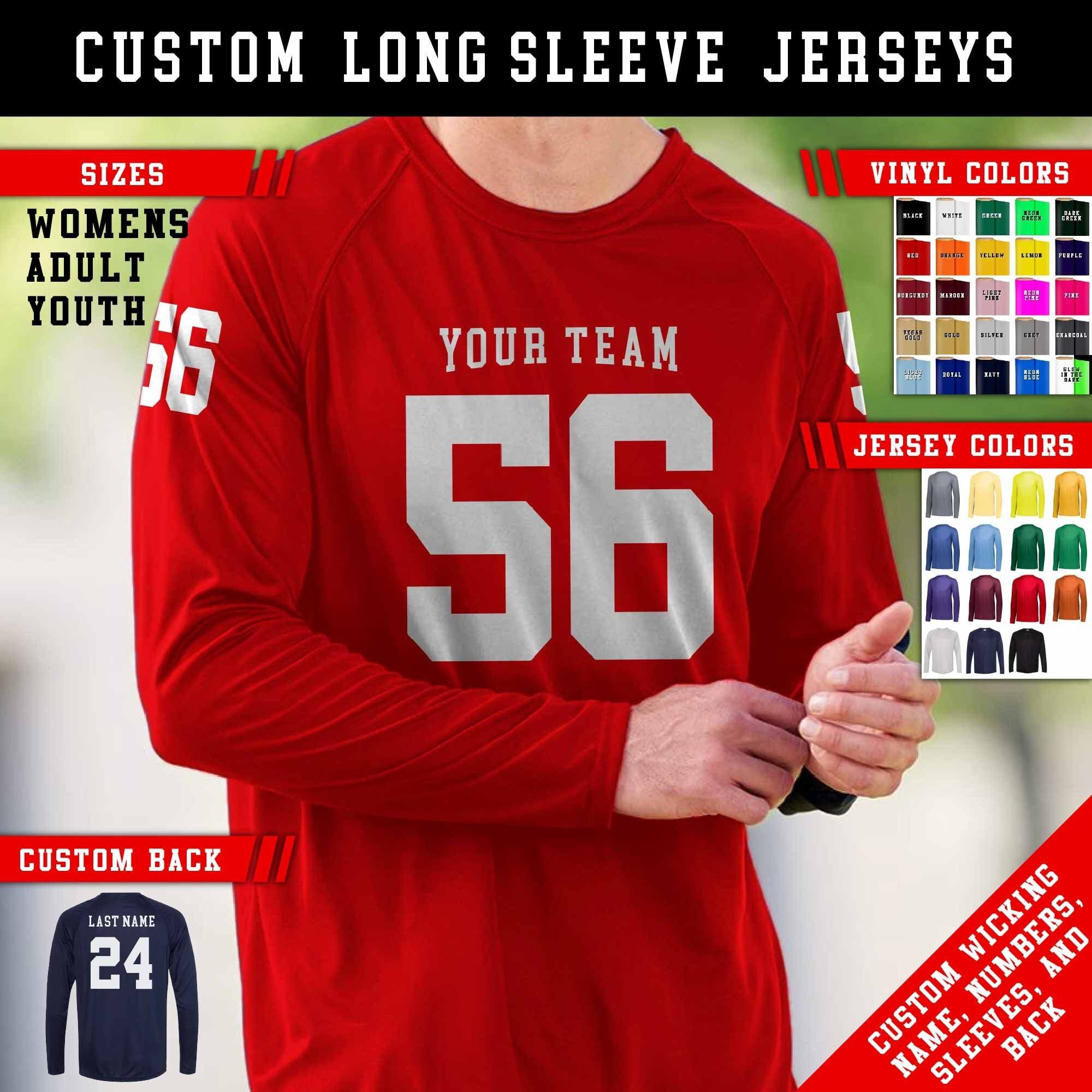 Personalized Long Sleeve Wicking Jersey: Custom Team Name Number, Athletic Uniform Shirt, Team Jerseys - Image 2