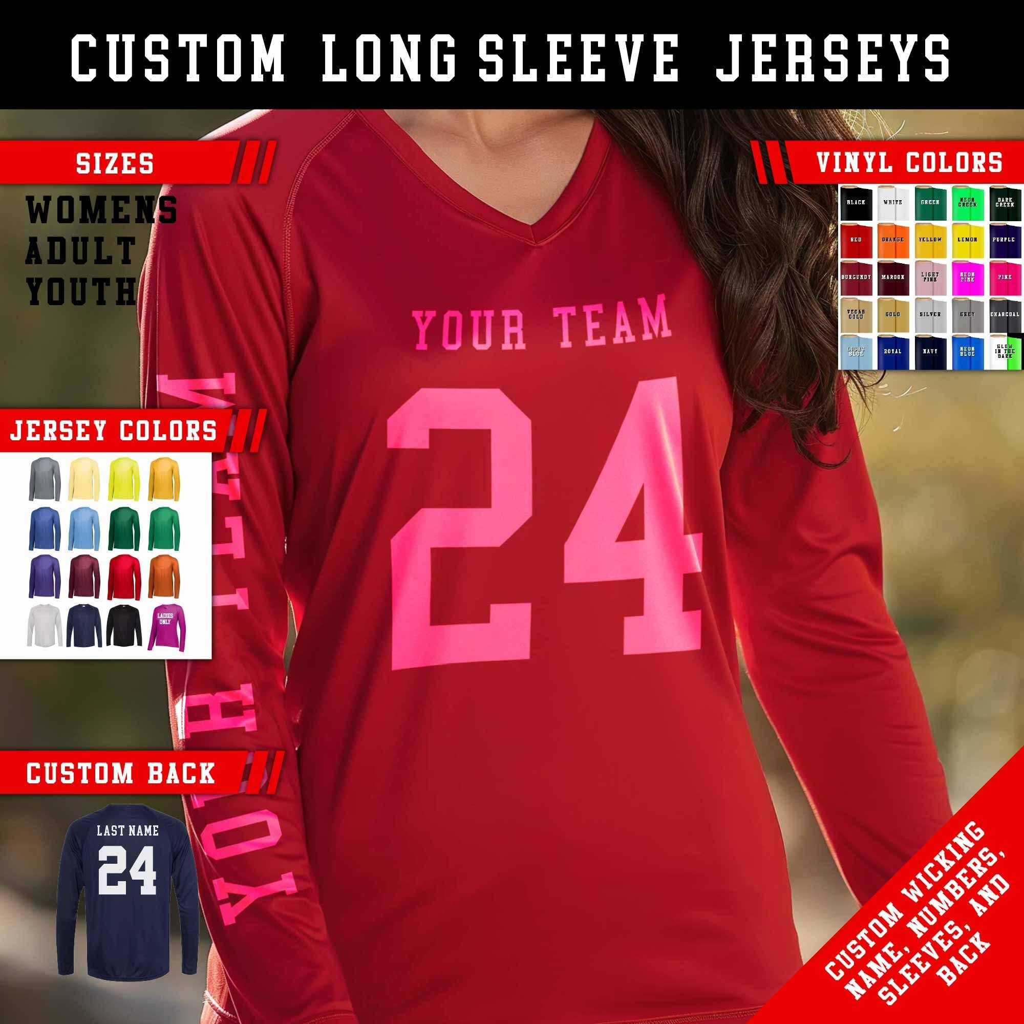 Custom Long Sleeve Team Jersey: Personalized Sportswear, Athletic Uniform Shirt, Custom Name Number Jerseys - Image 3
