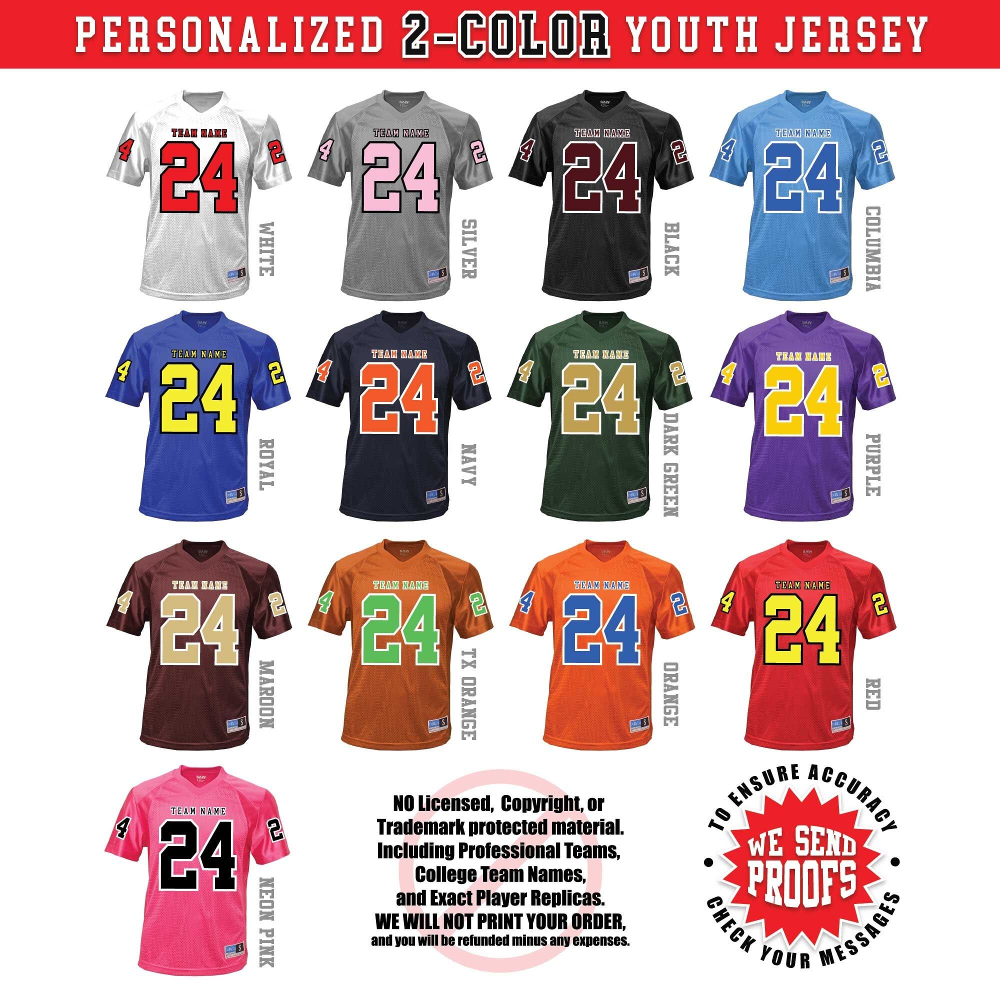 Personalized Kids Football Jersey: Custom Team Name & Number - Image 3