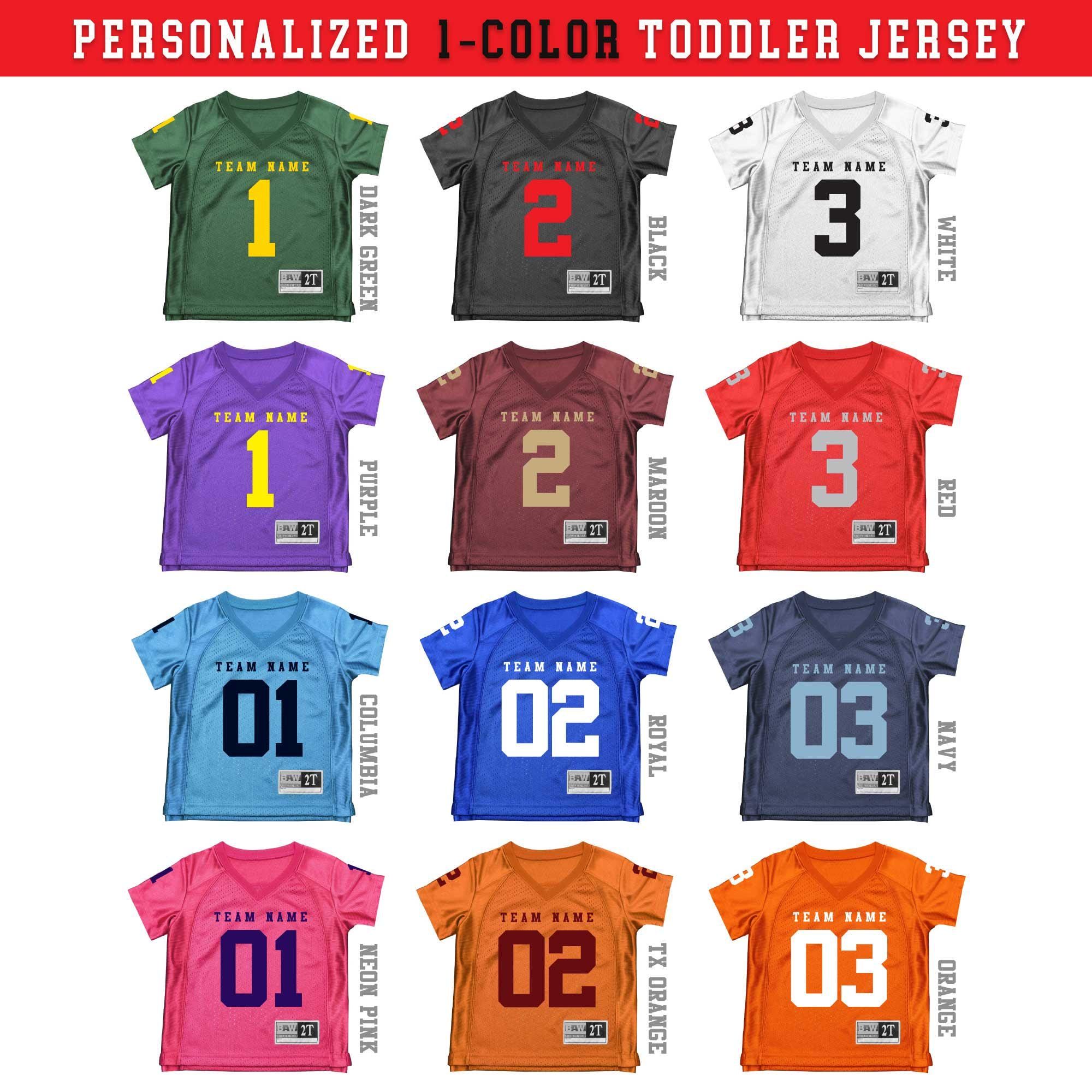 Custom Toddler Football Jersey: Personalized Team Name & Number, Athletic Uniform Shirt, Kids Sports Jerseys - Image 4