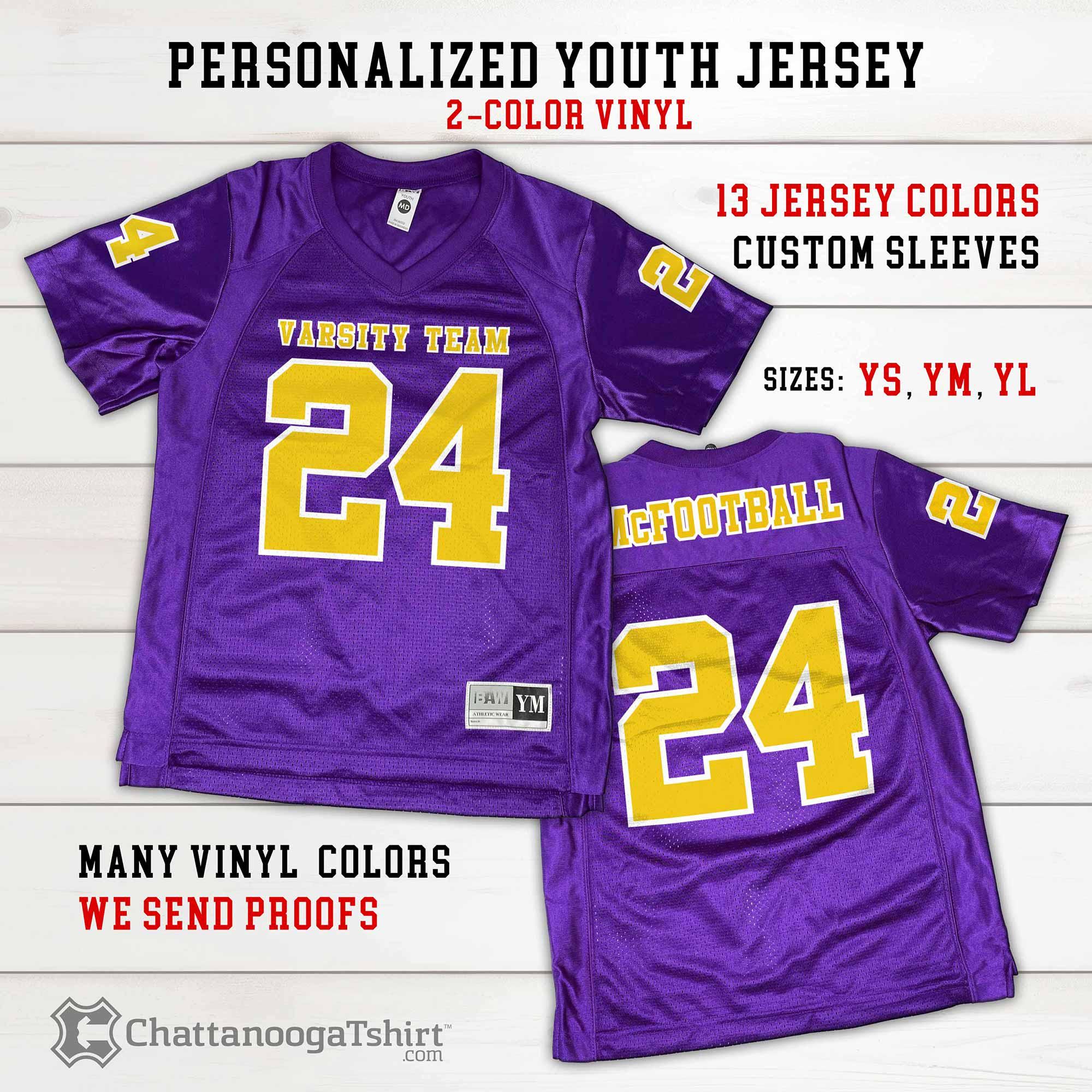 Personalized Kids Football Jersey: Custom Team Name & Number