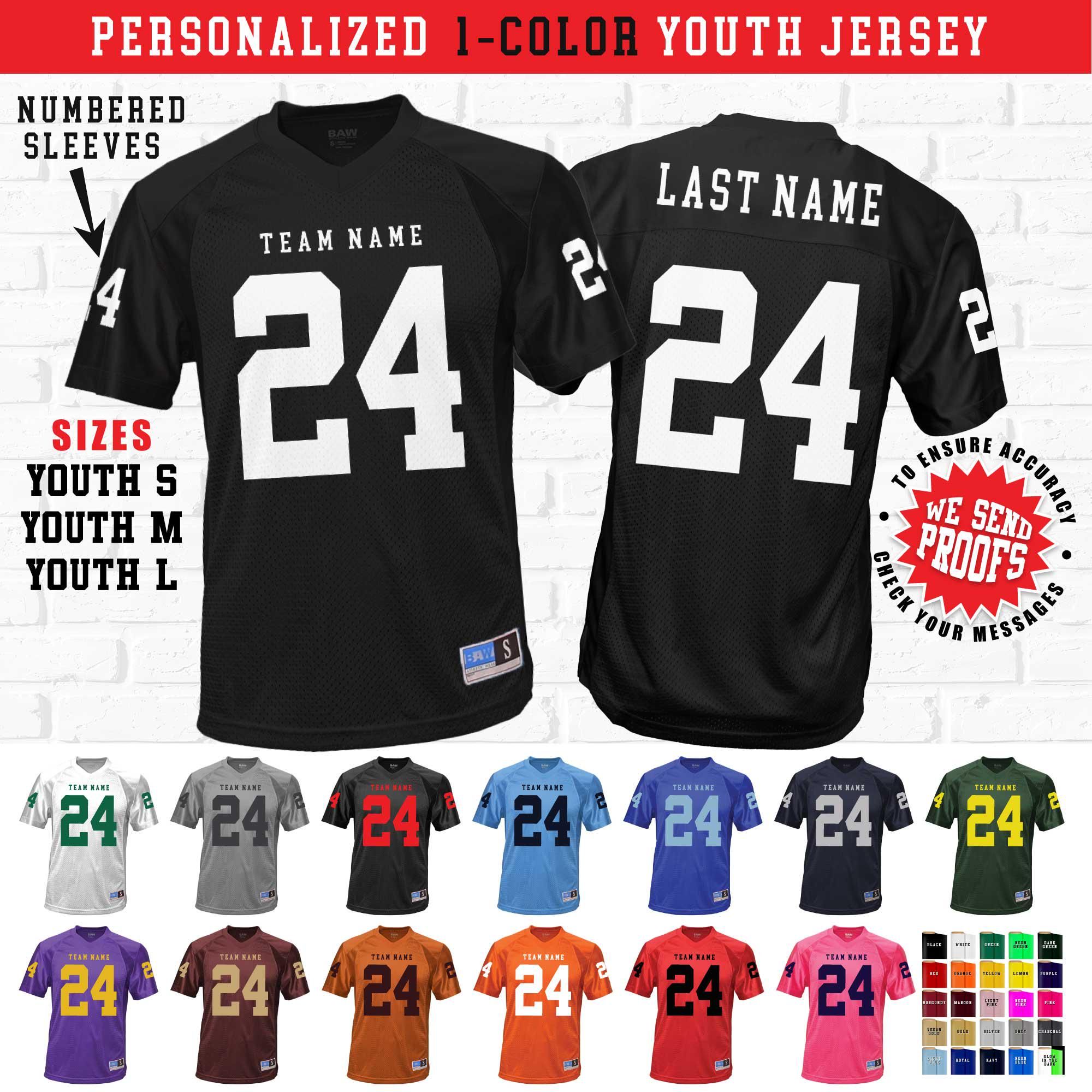Personalized Youth Football Jersey: Custom Team Name & Number, Athletic Uniform Shirt, Kids Sports Jerseys - Image 3