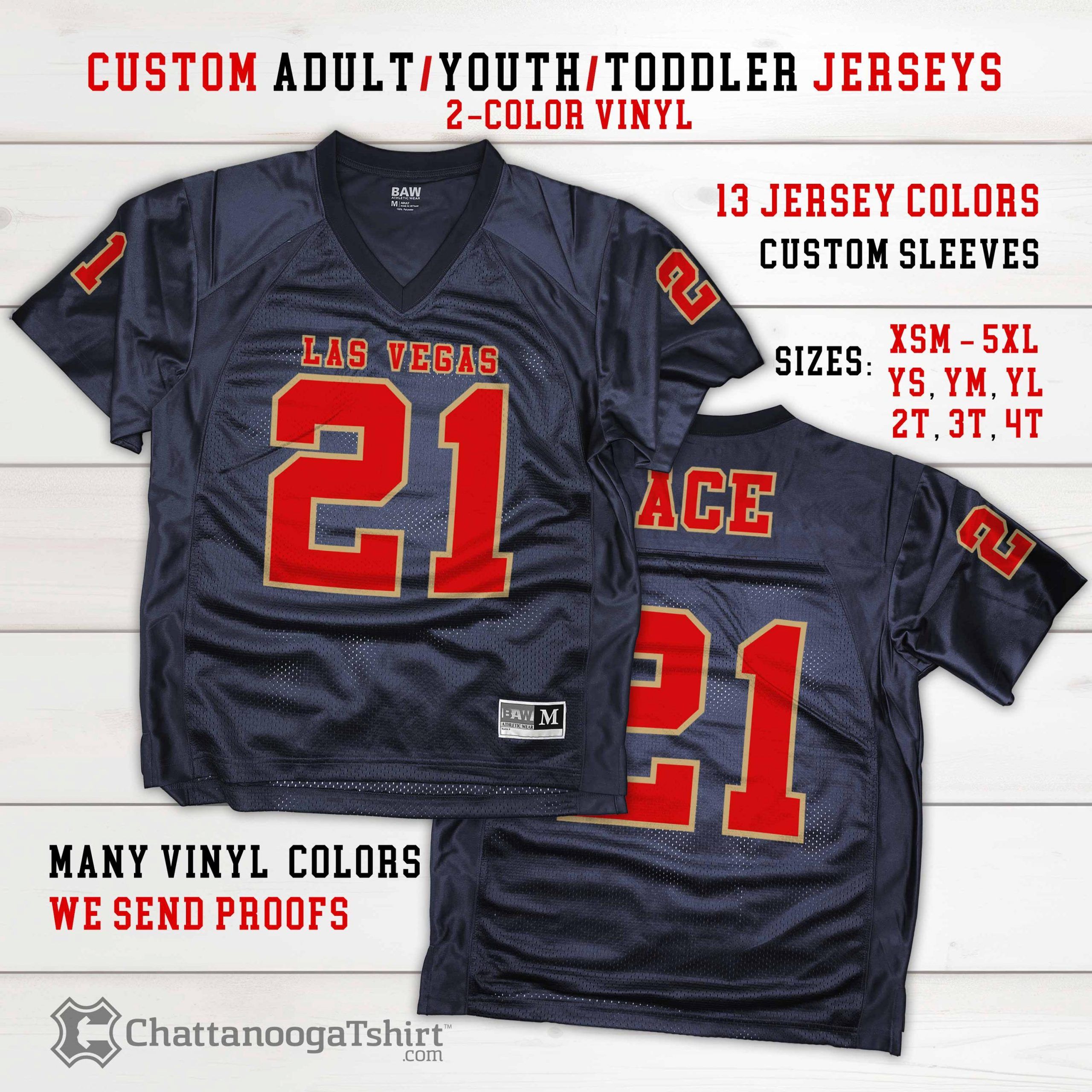 Personalized Football Jersey: Custom Team Name & Number, Adult Unisex