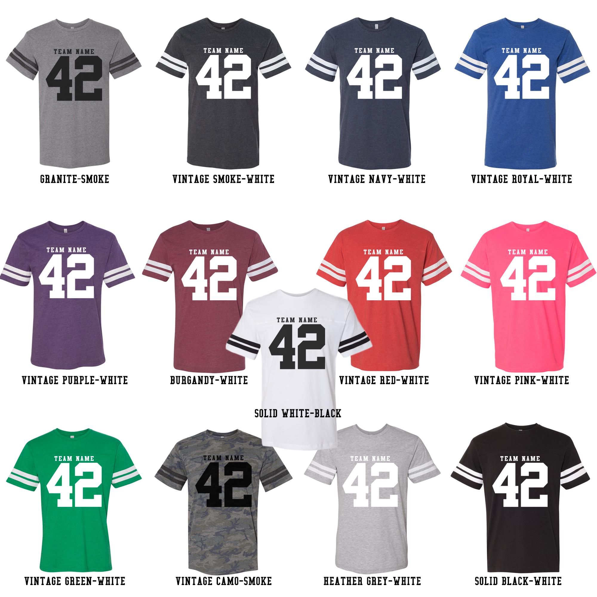 Custom Vintage Football Jersey T-Shirt: Personalized Retro Fan Bodysuit, Athletic Sportswear, Retro Team Jerseys - Image 2