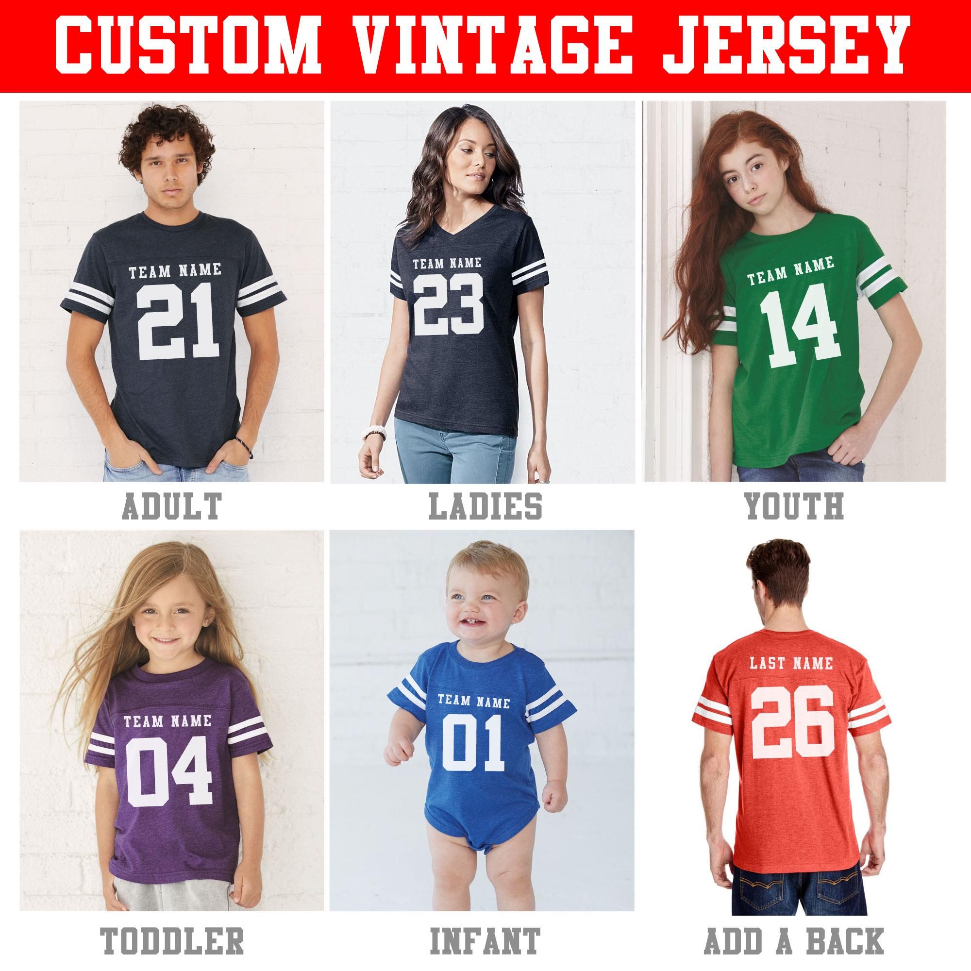 Custom Vintage Football Jersey Tee: Personalized Family Fan Shirt, Athletic Uniform, Retro Team Jerseys - Image 2