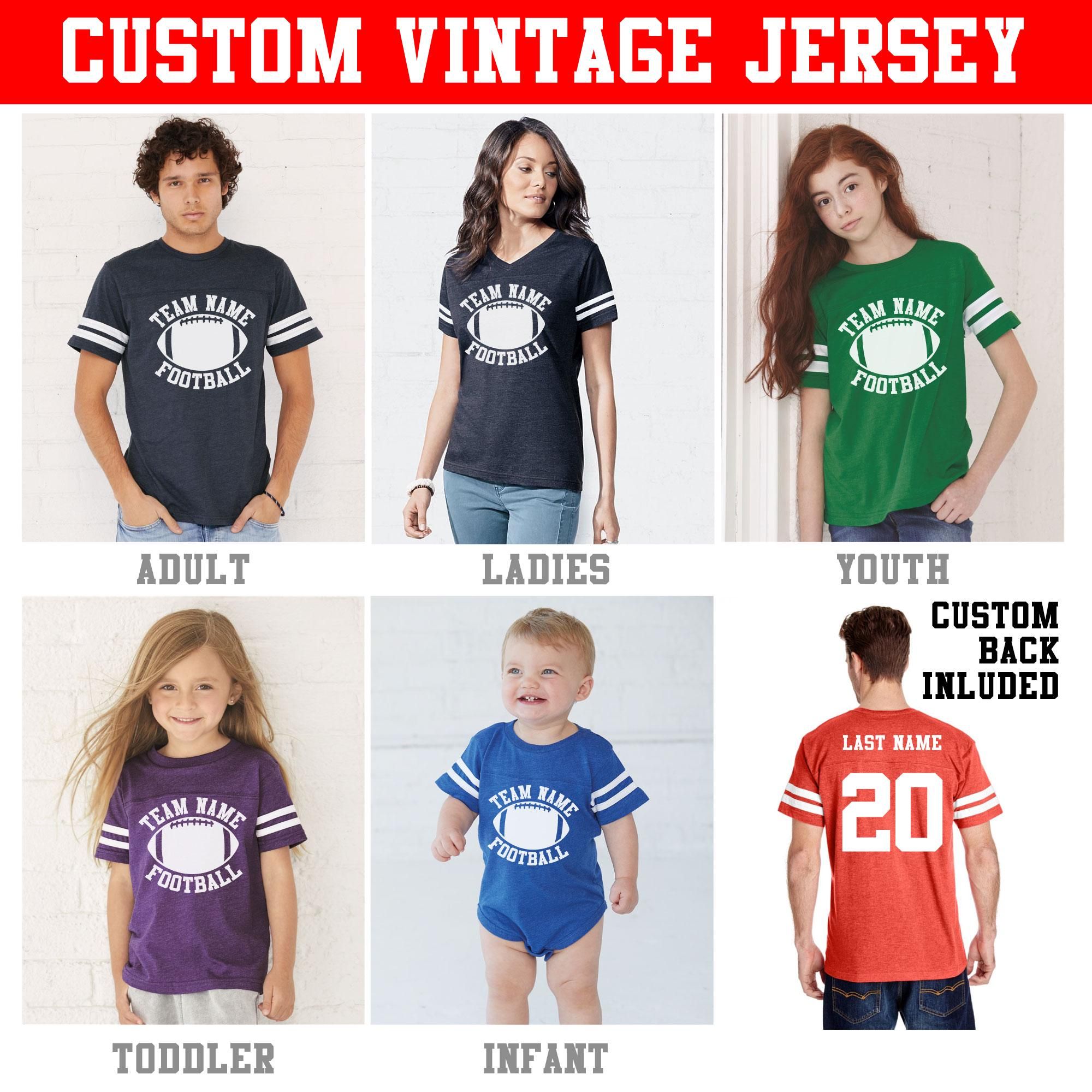 Custom Vintage Football Jersey T-Shirt: Personalized Retro Fan Bodysuit, Athletic Sportswear, Retro Team Jerseys - Image 4