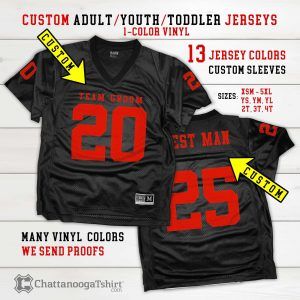 Matching Adult & Kids Sizes Numbered Football Jerseys Your Text Custom Team Name, Numbers