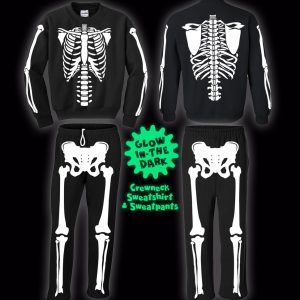 Glow in the Dark Skeleton Sweatshirt and Sweatpants Set